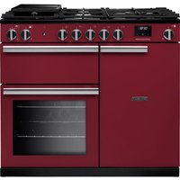 Rangemaster Professional 100 PR100DFPBOR/CM1 100cm wide Dual Fuel Range Cooker with Gas Hob - Bordeaux - A Rated