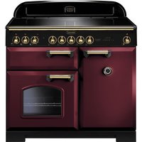 Rangemaster Classic Deluxe CDL100EICY/B 100cm Electric Range Cooker with Induction Hob - Cranberry / Brass - A/A Rated