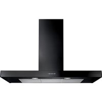 Rangemaster UHDF100BL/ 100cm Chimney Cooker Hood for External / Recirculation Ventilation - Black