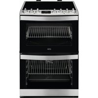 AEG 6000 SteamBake CIB6734ACM 60cm Wide Double Oven Electric Cooker with Induction Hob - Stainless Steel - A Rated