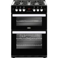 Belling Cookcentre 60G 60cm Freestanding Gas Cooker with Full Width Electric Grill - Black - A+/A Rated