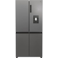 Hoover HHCR3818EWPL Non-Plumbed Total No Frost American Fridge Freezer - Inox - E Rated
