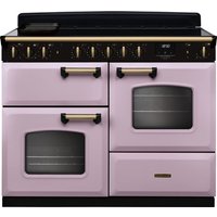 Rangemaster Classic Deluxe OC CLDLO110EIPHTH/AB1 110cm wide Electric Range Cooker with Induction Hob - Heather / Antique Brass - A/A Rated