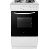 Midea MFO20DME4H109-WH 50cm Wide Single Oven Electric Cooker with Solid Plate Hob - White - A Rated