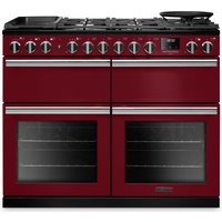 Rangemaster Professional Deluxe BC PRDLB110DFPBOR/CM1 110cm wide Dual Fuel Range Cooker with Mixed Fuel Hob - Bordeaux - A Rated