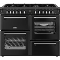 Stoves Richmond Deluxe 110cm wide Dual Fuel Range Cooker with Gas Hob - Black - A/A/A Rated