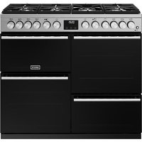Stoves Precision Deluxe ST DX PREC D1000DF SS 100cm Dual Fuel Range Cooker - Black / Stainless Steel - A Rated