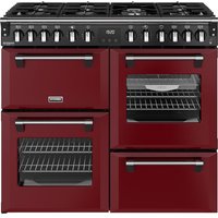 Stoves Richmond Deluxe 100DF 100cm wide Dual Fuel Range Cooker with Gas Hob - Garnet Red - A Rated