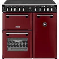 Stoves Richmond DX 90Ei 90cm wide Electric Range Cooker with Induction Hob - Garnet Red - A Rated