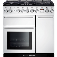 Rangemaster Nexus NEX90DFFWH/C 90cm Dual Fuel Range Cooker - White - A/A Rated