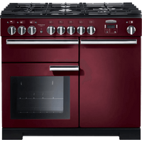 Rangemaster Professional Deluxe PDL100DFFCY/C 100cm wide Dual Fuel Range Cooker with Gas Hob - Cranberry - A/A Rated