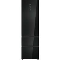 Haier 3D 60 Series 7 HTW7620DNGB Wifi Connected 205cm Total No Frost Fridge Freezer - Obsidian Black Glass - D Rated