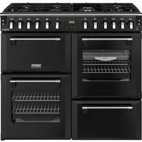 Stoves Richmond Deluxe 100cm wide Dual Fuel Range Cooker with Gas Hob - Black - A/A/A Rated