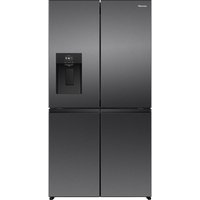 Hisense PureFlex RQ600P5SBE Wifi Connected Plumbed Total No Frost Multi-door American Fridge Freezer - Dark Stainless Steel - E Rated