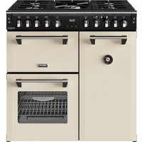 Stoves Richmond Deluxe 90cm wide Dual Fuel Range Cooker with Gas Hob - Cream - A/A/A Rated
