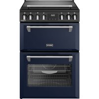 Stoves 60cm wide Double Oven Richmond DX MRA 60Ei RTY Mini Range Electric Cooker with Induction Hob - Midnight Blue - A/A Rated