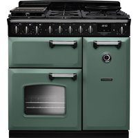 Rangemaster CLDL90DFPMGR/CM1 Classic Deluxe 90cm Dual Fuel Mineral Green/Chrome A, 29 L / 80 L / 67 L, 230 - 400 V, 900 x 666 x 895 mm, 120.879 kg