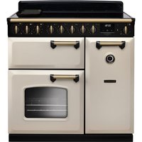 Rangemaster CLDL90EIPPCR/AB1 Classic Deluxe 90cm Induction Pale Cream/Antique Brass A, 29 L / 80 L / 67 L, 230 - 400 V, 900 x 666 x 895 mm, 119.74 kg