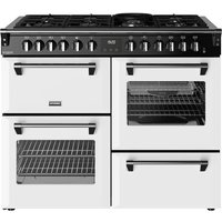 Stoves Richmond Deluxe 110DF 110cm wide Dual Fuel Range Cooker with Gas Hob - Ice White - A Rated
