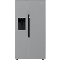 Beko HarvestFresh™ ASP352VPX Plumbed Frost Free American Fridge Freezer - Brushed Steel - D Rated