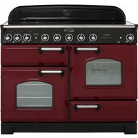 Rangemaster Classic Deluxe CDL110EICY/C 110cm Electric Range Cooker with Induction Hob - Cranberry / Chrome - A/A Rated