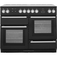 Rangemaster Nexus NEX110EIBL/C 110cm Electric Range Cooker with Induction Hob - Black / Chrome - A/A Rated
