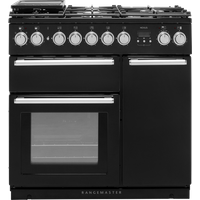 Rangemaster Nexus NEX90DFFBL/C 90cm Dual Fuel Range Cooker - Black - A/A Rated