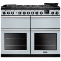 Rangemaster Professional Deluxe BC PRDLB110DFPMSB/CM1 110cm wide Dual Fuel Range Cooker with Mixed Fuel Hob - Misty Blue - A Rated