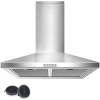 Midea MHA60A17EM400SS 60cm Chimney Cooker Hood for Ducted/Recirculating Ventilation - Stainless Steel