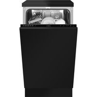 CDA SCD4509 Integrated Slimline Dishwasher - Black Control Panel with Fixed Door Hinge Kit - E Rated