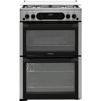 Hotpoint HDM67G0CCX/UK 60cm Freestanding Gas Cooker - Silver - A+/A+ Rated