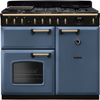 Rangemaster CLDL100DFPSTB/AB1 Classic Deluxe 100cm Dual Fuel Stone Blue/Antique Brass A, 29 L / 80 L / 82 L, 230 - 400 V, 994 x 666 x 895 mm, 130.259 kg