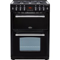 Belling Farmhouse60G 60cm Freestanding Gas Cooker with Full Width Electric Grill - Black - A+/A Rated