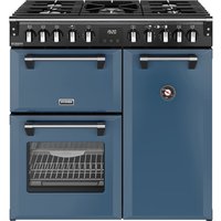 Stoves Richmond Deluxe 90DF 90cm wide Dual Fuel Range Cooker with Gas Hob - Twilight Blue - A Rated