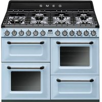 Smeg Victoria TR4110AZ 110cm Dual Fuel Range Cooker - Pastel Blue - A/A Rated