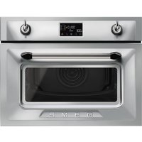 Smeg Victoria SO4902M1X Built In Compact Electric Single Oven with Microwave Function - Stainless Steel