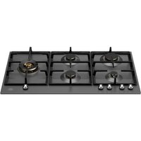 Bertazzoni P905LHERNE - 90cm Gas hob with central dual wok - Black 90 cm Gas hob with central dual wok