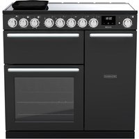 Rangemaster Nexus 90 Induction NEX90EIPCBL/CM1 90cm wide Electric Range Cooker with Induction Hob - Charcoal Black - A Rated
