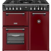 Stoves Richmond Deluxe 90DF 90cm wide Dual Fuel Range Cooker with Gas Hob - Garnet Red - A Rated