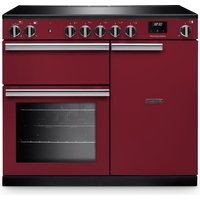 Rangemaster PR100EIPBOR/CM1 100cm wide Electric Range Cooker with Induction Hob - Bordeaux - A Rated