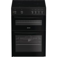 Indesit IDE6VMB Electric Ceramic hob Black Indesit IDE6VMB 60cm Electric Double Cooker with Ceramic Hob - Black