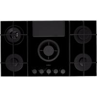 Elica NT-FLAME BG DO 88cm Venting Gas Hob - Black - For Ducted Ventilation