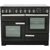 Rangemaster Professional Deluxe PDL110EIGB/C 110cm wide Electric Range Cooker with Induction Hob - Black / Chrome - A/A Rated