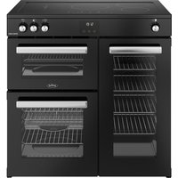 Belling Cookcentre 90Ei 90cm wide Electric Range Cooker with Induction Hob - Black - A/A Rated