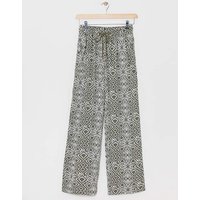 Spun Viscose Pull On Wide Leg Trousers Print