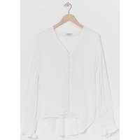 Button Through Dipped Back Blouse