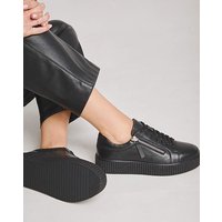Zip Leather Trainer Wide Fit JD Williams