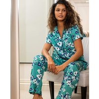 Moi Cotton Satin PJ Set Teal Aqua Moi