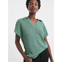 Popcorn Yarn Collared Top