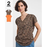 2 Pack V Neck Short Sleeve Print JD Williams